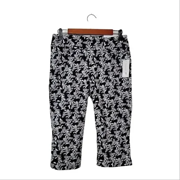 Christopher & Bank The Perfect Pant Black Pineapple Petite Cropped Pants - Picture 2 of 9